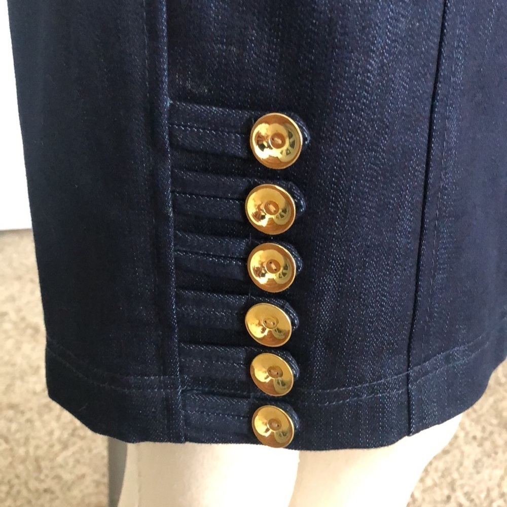 Anthropologie Leifsdottir Nautical Denim Navy Skirt Sz 2 NWOT - Picture 3 of 8